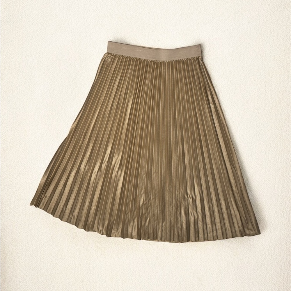 Rachel Zoe Gold Pleated Skirt